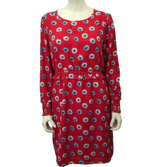 J‎ CREW LONG SLEEVE FLORAL DRESS SIZE 10 - Picture 1 of 8